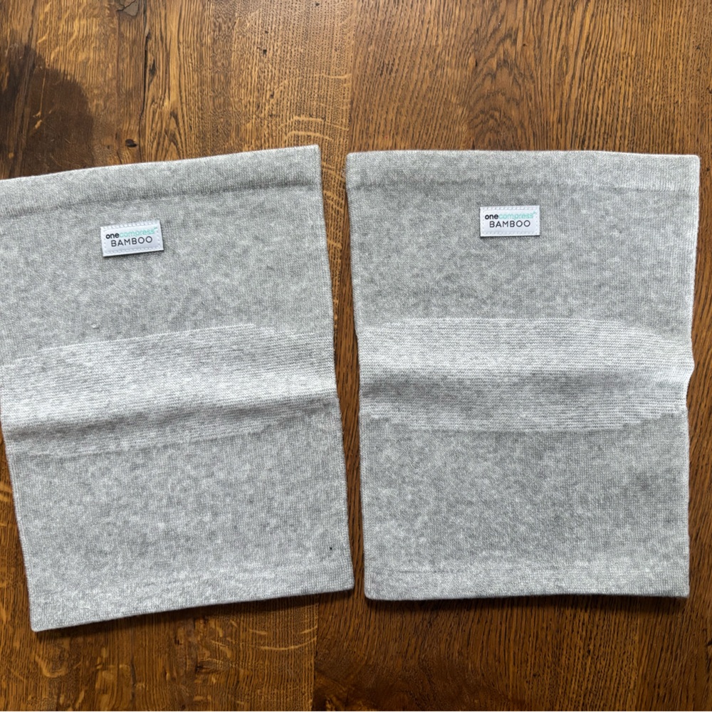 Gray bamboo OneCompress knee compression. Set of 2. Size 3XL